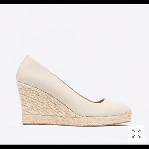 J Crew Metallic Canvas Espadrille wedges